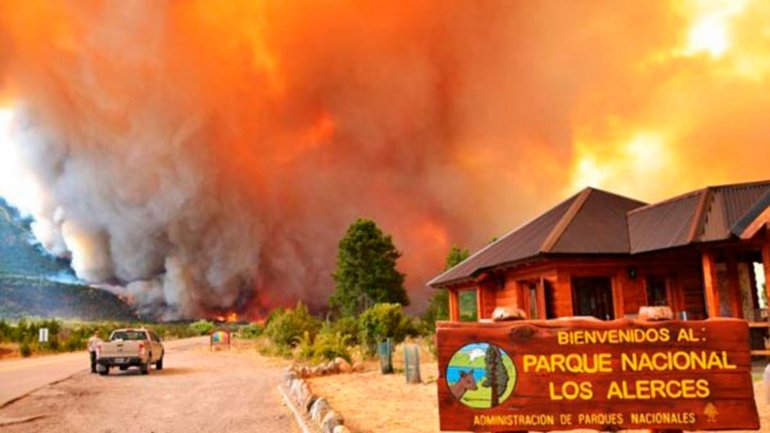 Chubut - Incendio forestal