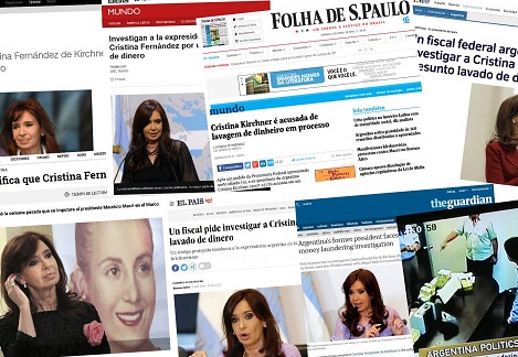 Cristina imputada - Repercusiones en los medios del mundo