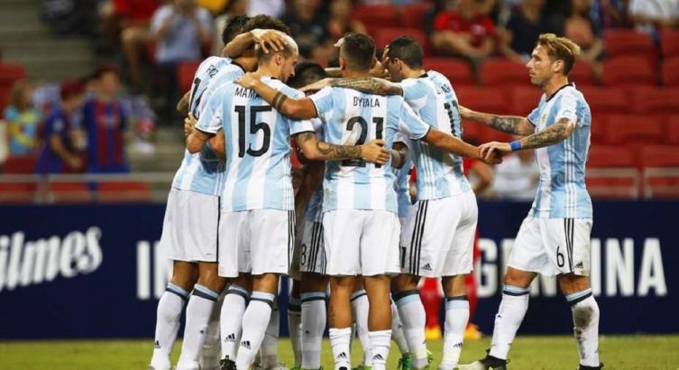 El festejo de los jugadores de la Selección Argentina. (EFE)