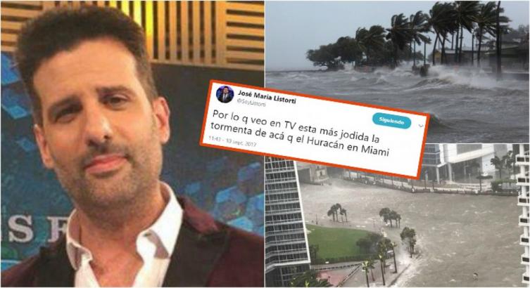 La desafortunada frase de José María Listorti por el huracán Irma que molestó en Twitter. - Ciudad Magazine