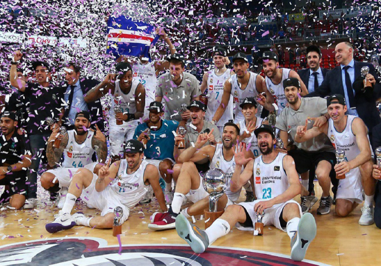 Real Madrid ganó su título 34 y Campazzo tuvo un juego tremendo con 17 puntos y 7 asistencias Crédito: ACB.com