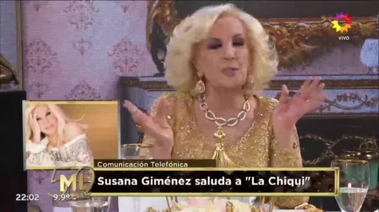 Susana Giménez saludó a Mirtha Legrand en su programa especial. - Clarín