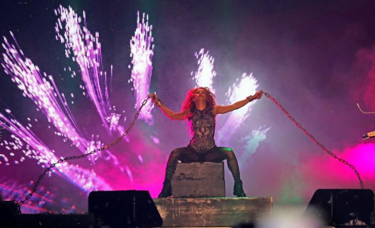 La cantante colombiana Shakira promete un show con un gran despliegue visual y tecnológico. (EFE/Jorge Núñez)