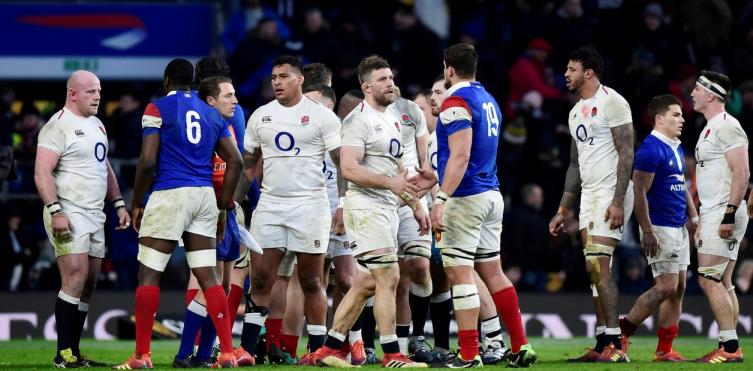 Final del partido. Inglaterra aplastó a Francia por la segunda fecha del Seis Naciones de rugby, Foto: REUTERS/Rebecca Naden