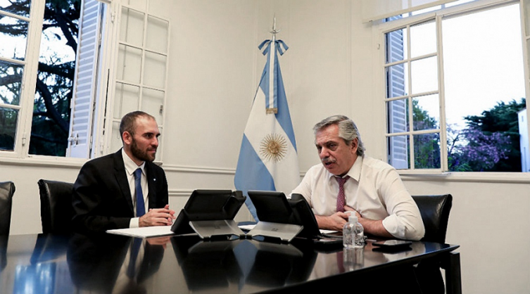 El presidente Alberto Fernández se reunirá este sábado en Olivos con el ministro de Economía, Martín Guzmán - télam