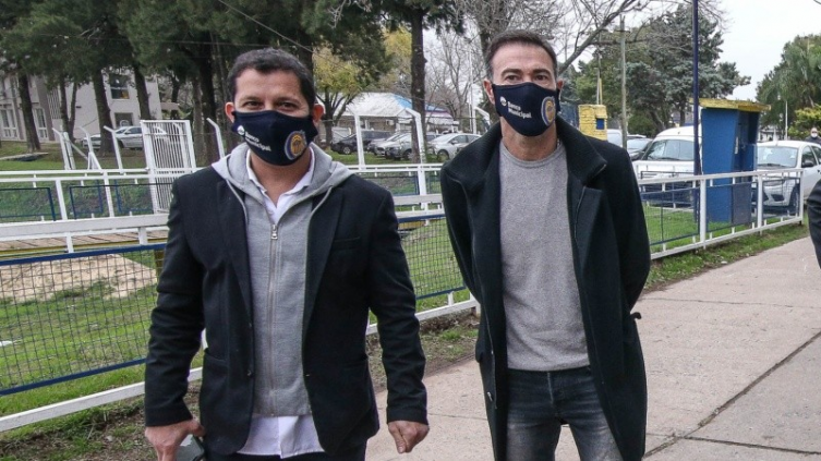 Gordillo y el Kily, los responsables del fútbol canalla. (Alan Monzón / Rosario3)