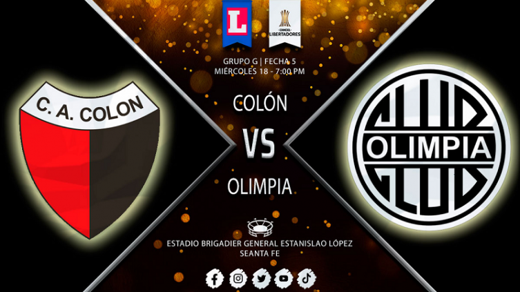 Colon vs Olimpia por Copa Libertadores 2022 - Libero