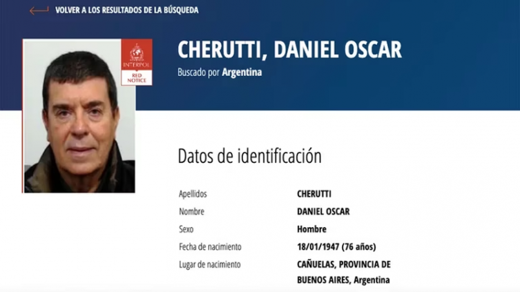 Interpol busca al hermano de Miguel Ángel Cherutti por crímenes de lesa humanidad - TELESHOW