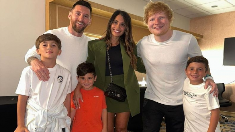La familia Messi se encontró con Ed Sheeran y cantaron Bad Habits - RATINGCERO