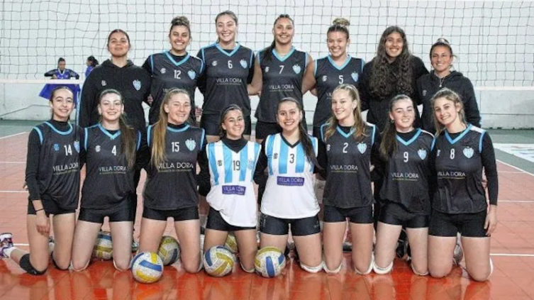  El plantel femenino de Villa Dora se consagró campeón de la Copa Argentina de vóley Sub 18 en Chapadmalal. - Prensa FeVA