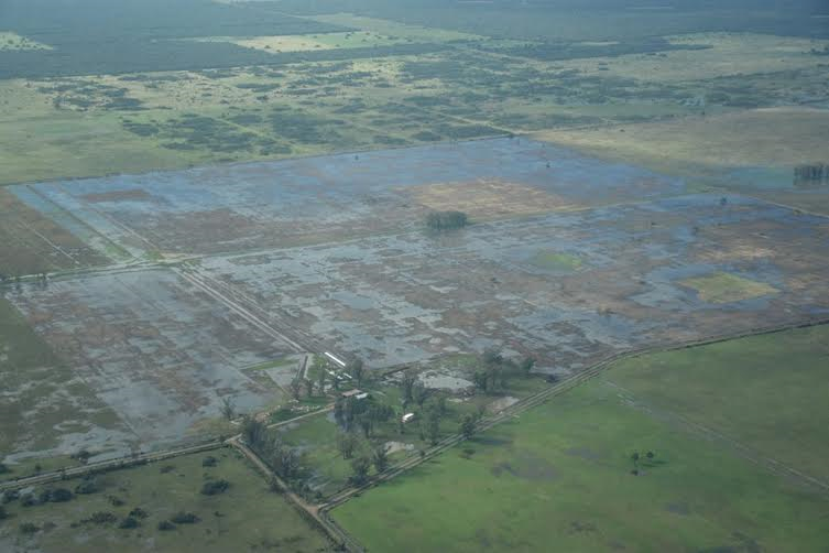 Campos inundados en Santa Fe