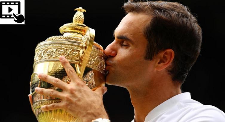 El suizo Roger Federer celebra besando el trofeo tras conquistar Wimbledon. (Getty) 