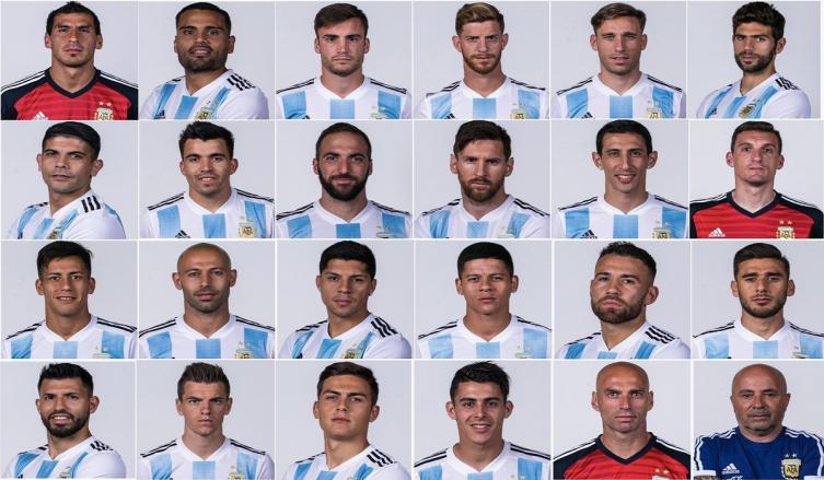 Las imágenes oficiales de los 23 jugadores de la Selección y el DT Sampaoli.- Clarín