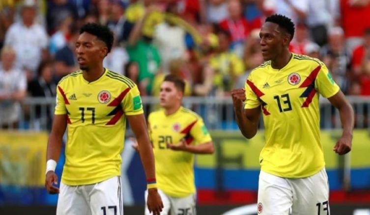 Mina celebra su gol, el que le da el pase a octavos a Colombia. - Rosario3