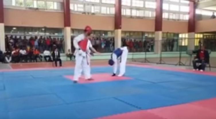 Un joven cubano murió en plena competencia de taekwondo. (Captura)