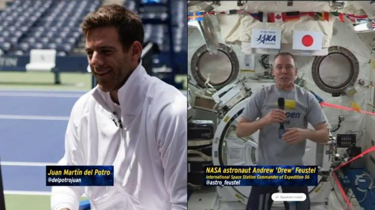 Del Potro, en la charla con la Estación Espacial Internacional. (Foto: Imagen TV)