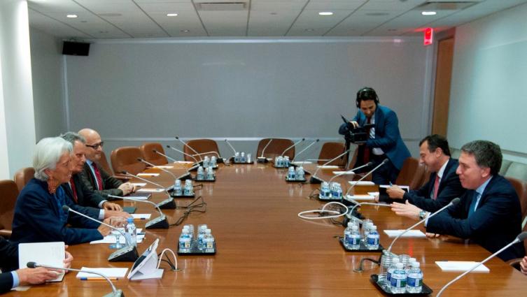 Nicolás Dujovne en su última reunione con Cristine Lagarde. Los mercados confían en un buen arreglo con el FMI. Foto: AFP