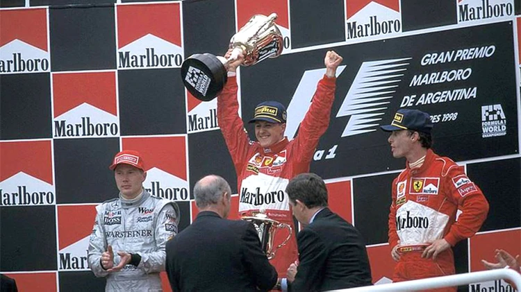 En 1998 se corrió por última vez en el autódromo de Buenos Aires. El ganador fue Michael Schumacher - INFOBAE