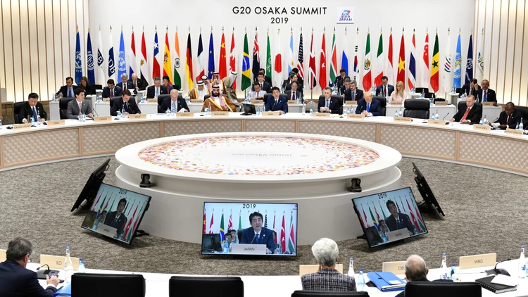 El G20 durante su sesión en Osaka, Japón. (Reuters)