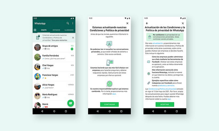 WhatsApp volverá a comunicar las nuevas condiciones por medio de banners en la app - infobae