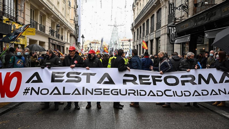 La protesta, en las calles de Madrid. Foto: AFP