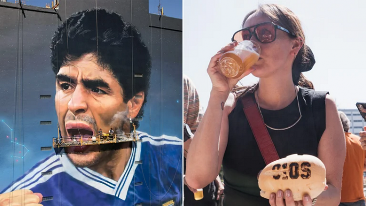 Choripaneada aérea por Maradona: “Perfumamos el cielo para el más grande del mundo” - Infobae