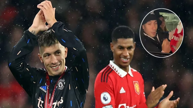 Lisandro Martínez tuvo un gesto inolvidable con dos pequeños fanáticos del Manchester United que lo esperaron bajo la lluvia - Infobae