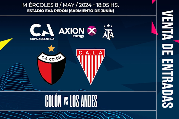 Cómo será la venta de entradas para el duelo entre Colón y Los Andes - Copa Argentina