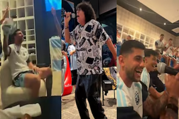 Los videos del show de la Mona Jiménez para la selección argentina: el gesto viral de Messi y el jugador-cantante. - Infobae