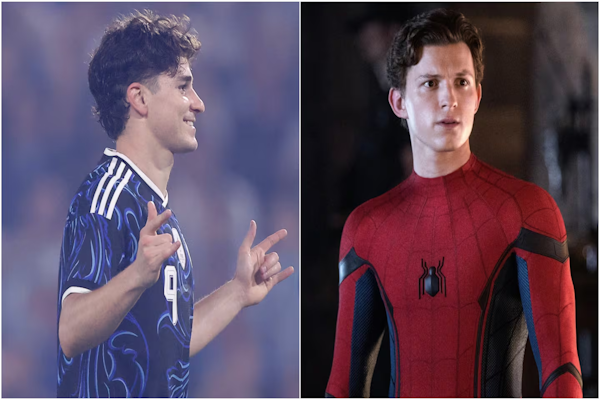 La promesa que Julián Álvarez le hizo a Tom Holland para después del debut de Argentina en el Mundial 2026. (Fotos: EFE).